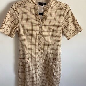 DAKS Plaid Women's Shirt Dress‎ Alternative Grunge Rocker